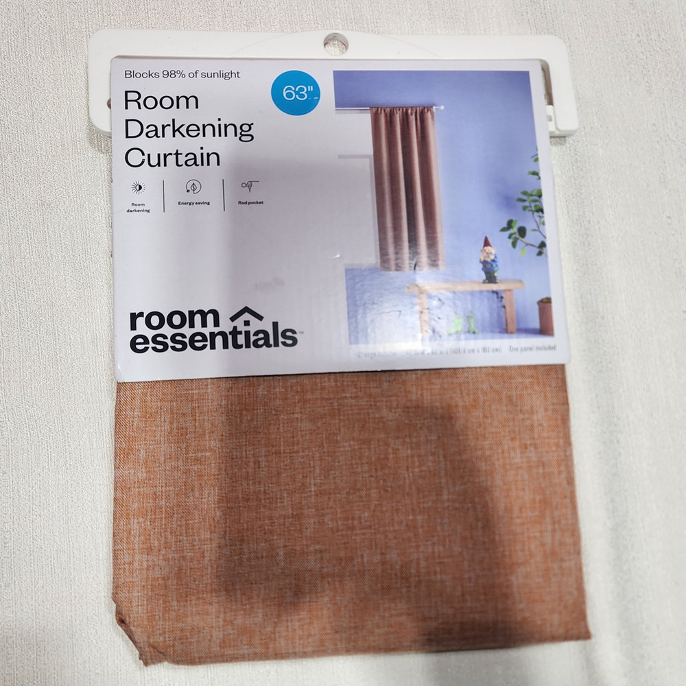 Room essentials room darkening curtains orange heather 42''W x 63''L
